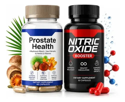 Prostate Health + Nitric Oxide - Fórmula Avanzada de Soporte Masculino y Circulación