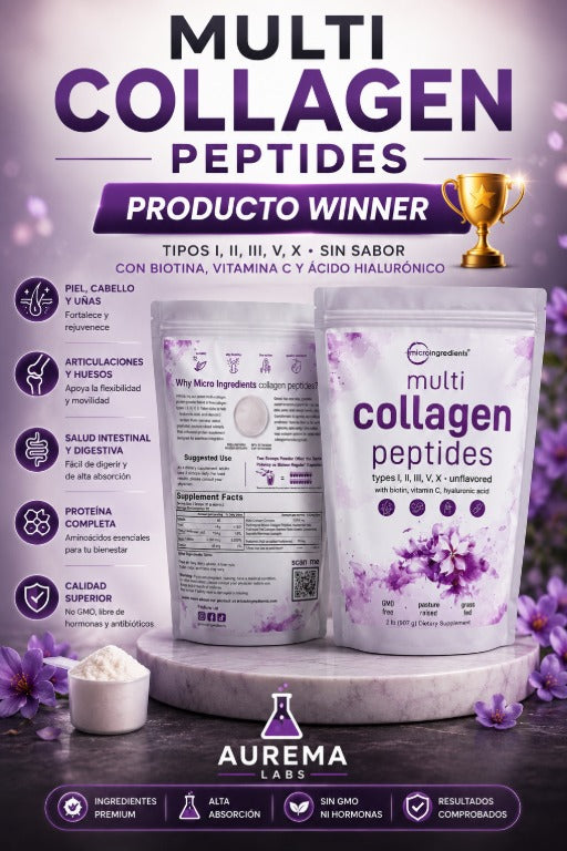 Multi Collagen Peptides - Regeneración Total para Piel, Cabello, Uñas y Articulaciones
